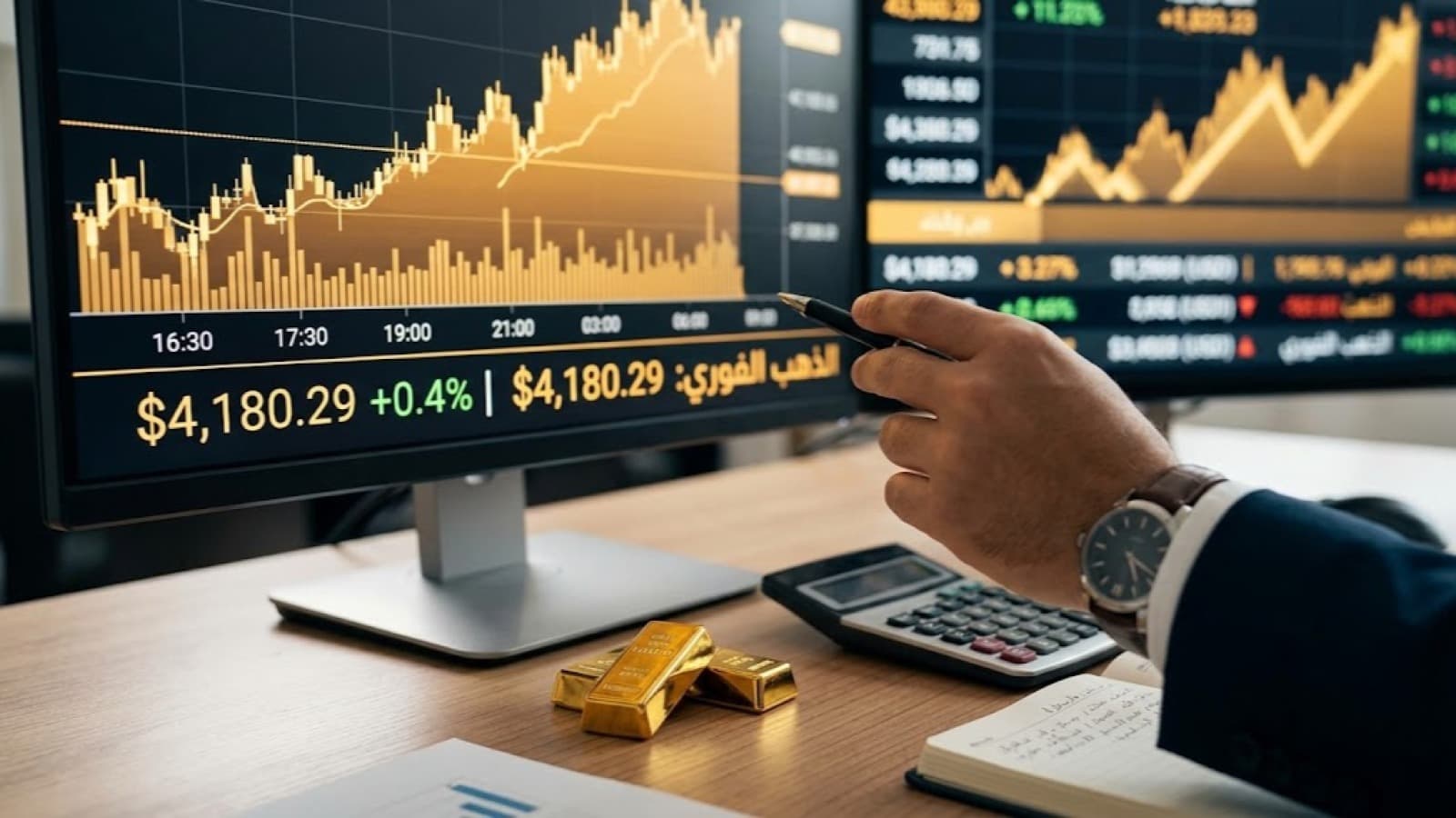 تراجع توقعات الفائدة الأمريكية يدفع الذهب لملامسة 4180 دولاراً للأوقية عالمياً